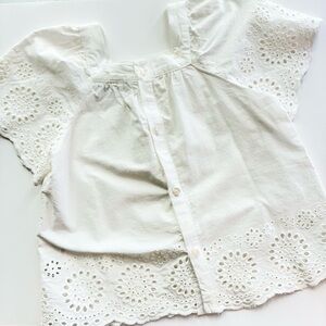 Zara Kids White Eyelet Blouse